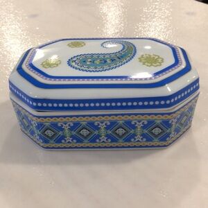 Vintage  Vera Bradley ceramic dish Capri blue paisley Andrea by Sadek